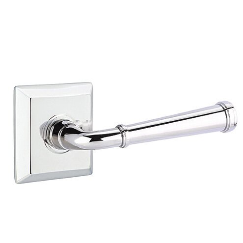 The Emtek Merrimack Lever with Quincy Rosette in Polished Chrome finish