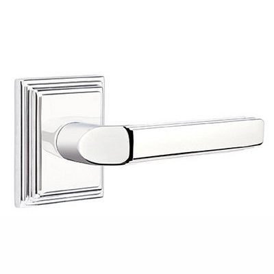 Emtek Milano Lever With Wilshire Rosette in Polished Chrome finish