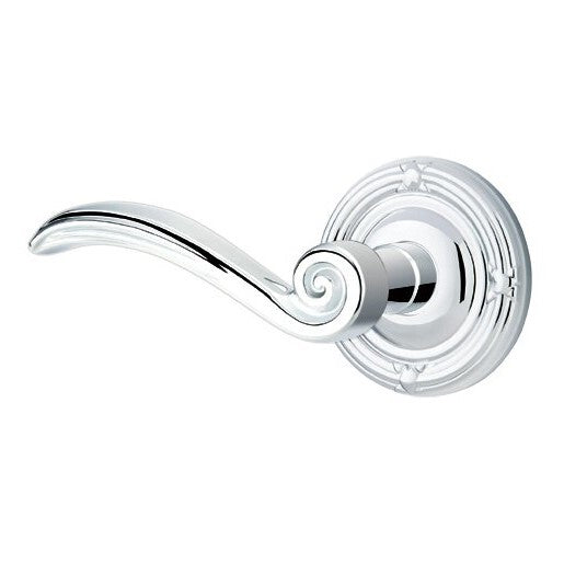 Emtek Elan Lever With Ribbon & Reed Rosette in Polished Chrome finish