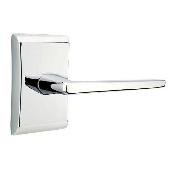 Emtek Hermes Lever With Neos Rosette in Polished Chrome finish