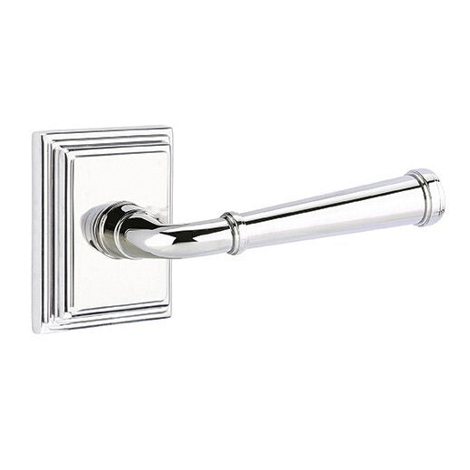 Emtek Merrimack Lever With Wilshire Rosette in Polished Chrome finish