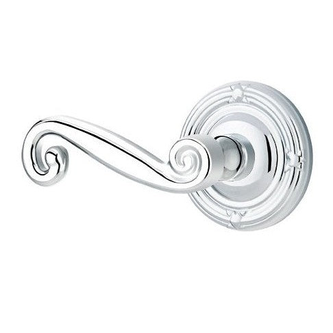 Emtek Rustic Lever With Ribbon & Reed Rosette in Polished Chrome finish