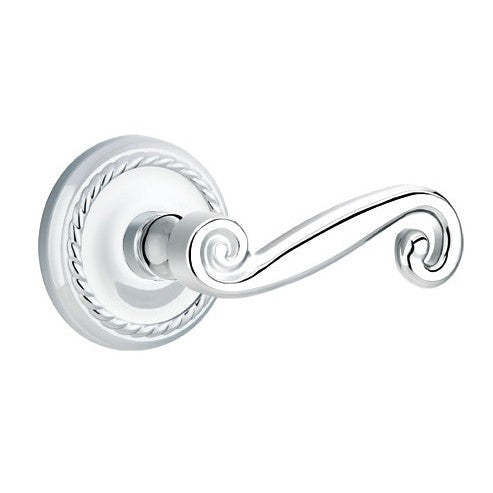 Emtek Rustic Lever With Rope Rosette in Polished Chrome finish