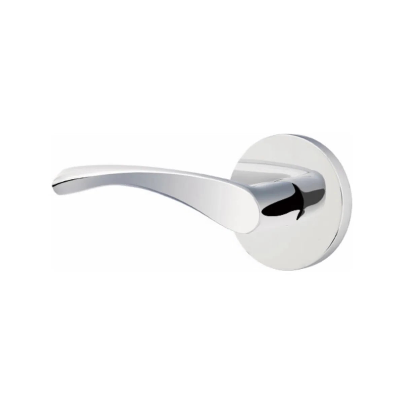 The Emtek Triton Lever With Disk Rosette in Polished Chrome finish