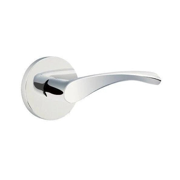 The Emtek Triton Lever With Disk Rosette in Polished Chrome finish