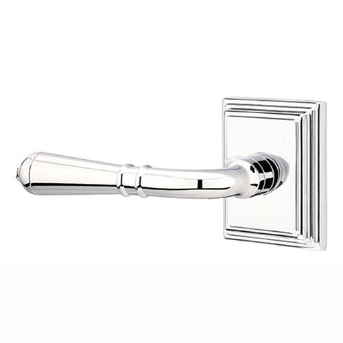 Emtek Turino Lever With Wilshire Rosette in Polished Chrome finish