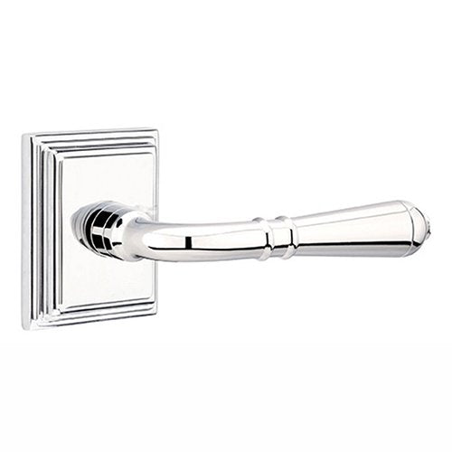 Emtek Turino Lever With Wilshire Rosette in Polished Chrome finish