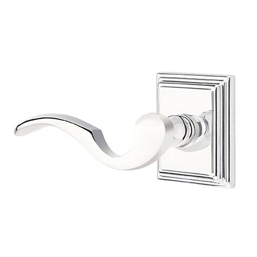 Emtek Cortina Lever With Wilshire Rosette in Polished Chrome finish