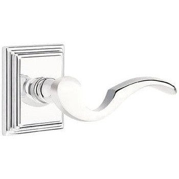 Emtek Cortina Lever With Wilshire Rosette in Polished Chrome finish