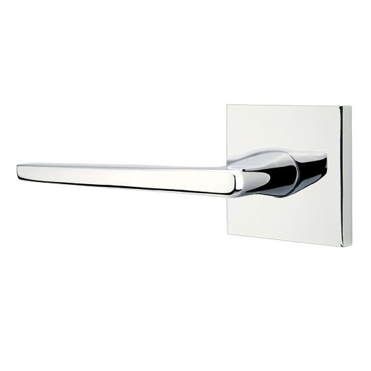 Emtek Hermes Lever With Square Rosette in Polished Chrome finish