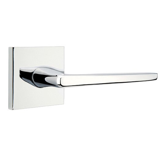 Emtek Hermes Lever With Square Rosette in Polished Chrome finish