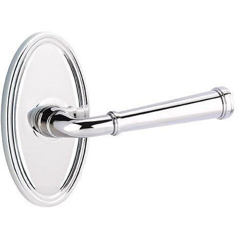 Emtek Merrimack Lever With Oval Rosette in Polished Chrome finish