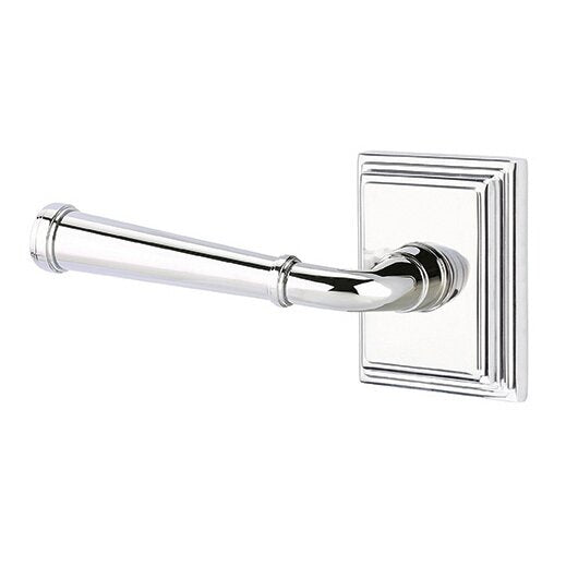 Emtek Merrimack Lever With Wilshire Rosette in Polished Chrome finish