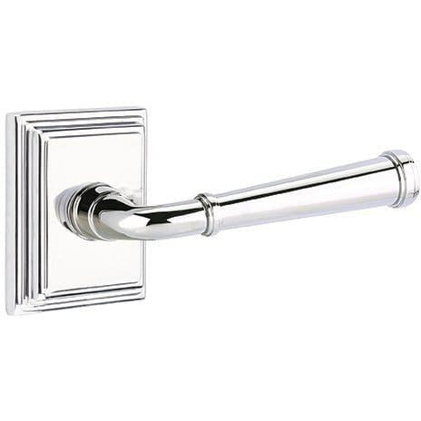 Emtek Merrimack Lever With Wilshire Rosette in Polished Chrome finish