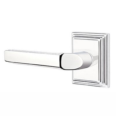 Emtek Milano Lever With Wilshire Rosette in Polished Chrome finish