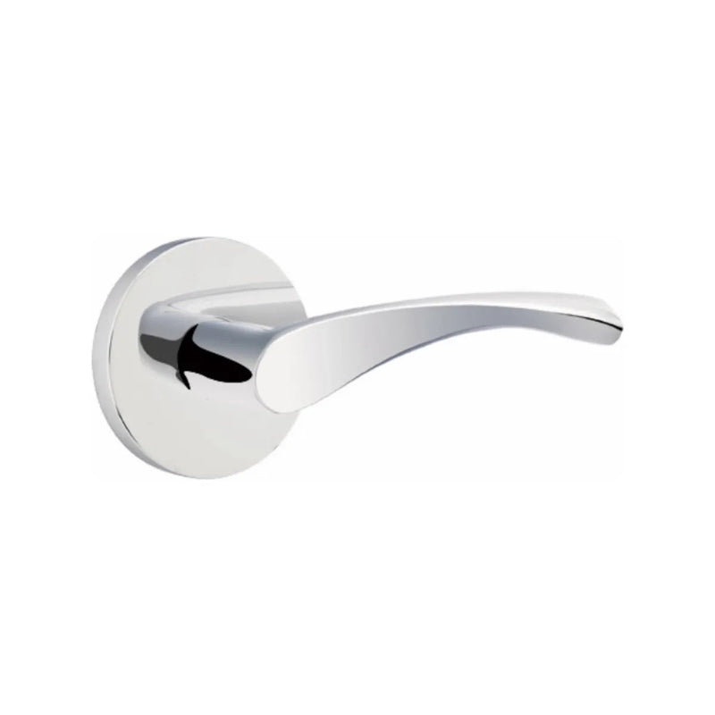 The Emtek Triton Lever With Disk Rosette in Polished Chrome finish