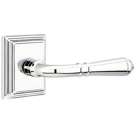 Emtek Turino Lever With Wilshire Rosette in Polished Chrome finish