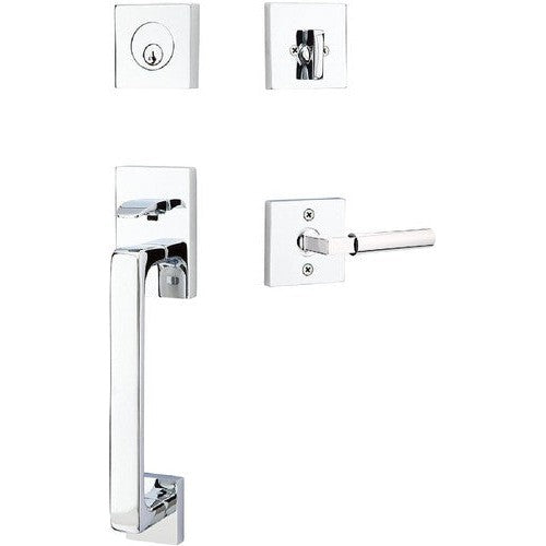 Emtek Baden Entrance Handleset With Hercules Lever in Polished Chrome finish