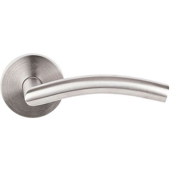 Emtek Dresden Lever With Disk Rosette in Brushed Stainless Steel finish