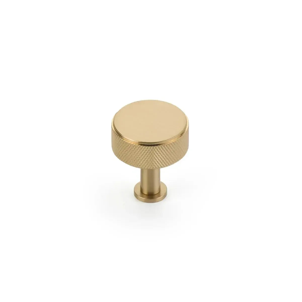 Pub House Knurled Round Cabinet Knob Signature Satin Brass