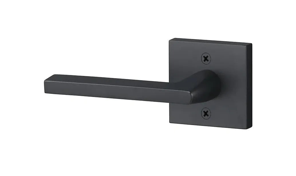 Ridgecrest Escala Lever with Square Rosette in Flat Black finish