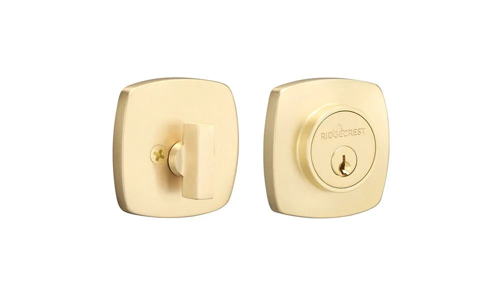Ridgecrest Forma Deadbolt in Satin Brass finish