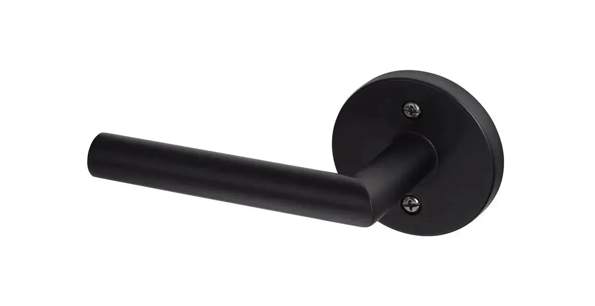 Ridgecrest Hanover 28° Lever with Round Rosette in Flat Black finish