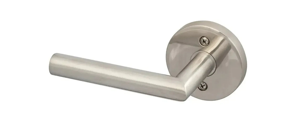 Ridgecrest Hanover 28° Lever with Round Rosette in Satin Stainless Steel finish