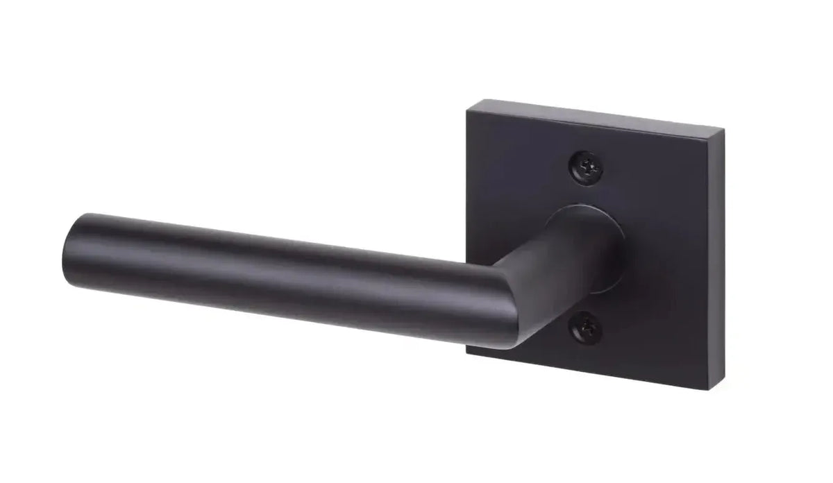 Ridgecrest Hanover 28° Lever with Square Rosette in Flat Black finish
