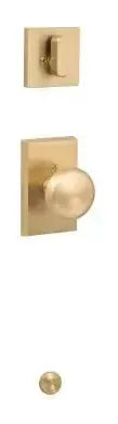 Ridgecrest Interior Handleset Trim Oakley Knob in Satin Brass finish