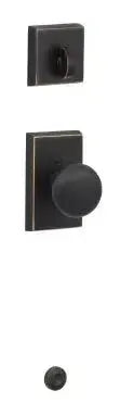 Ridgecrest Interior Handleset Trim Oakley Knob in Vintage Bronze finish