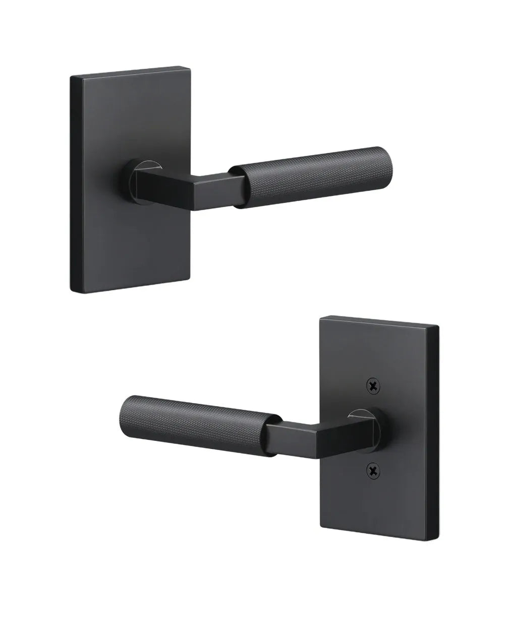 Ridgecrest Levanto Lever with Knurled Grip in Flat Black finish