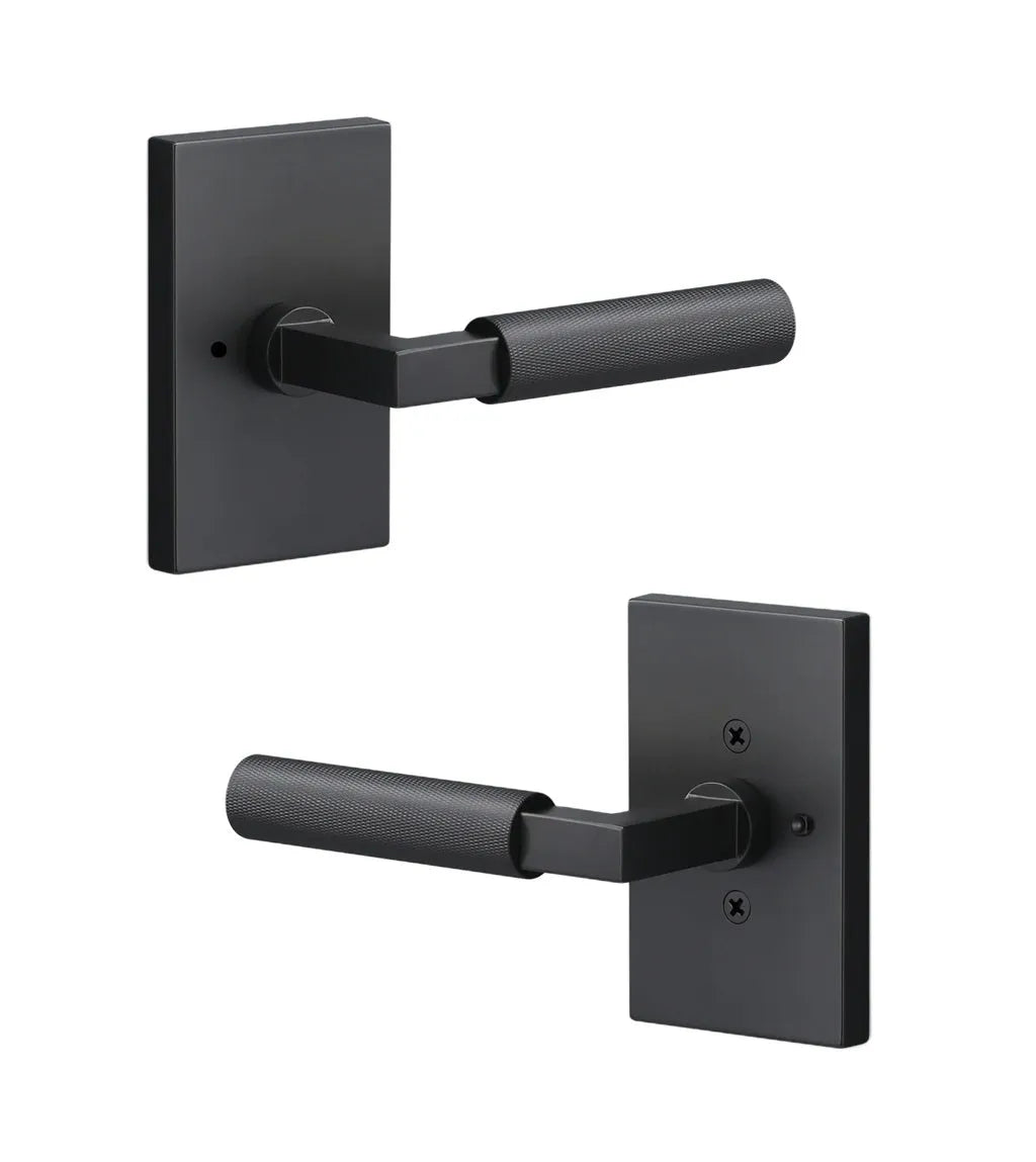 Ridgecrest Levanto Lever with Knurled Grip in Flat Black finish