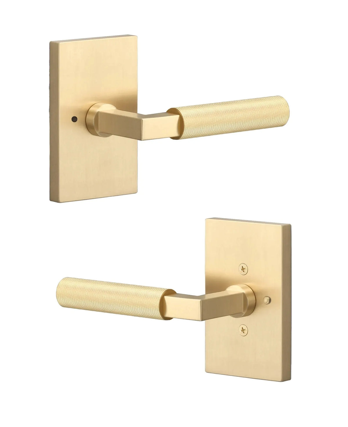 Ridgecrest Levanto Lever with Knurled Grip in Satin Brass finish