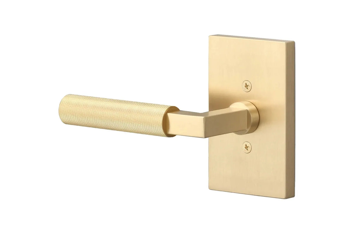 Ridgecrest Levanto Lever with Knurled Grip in Satin Brass finish