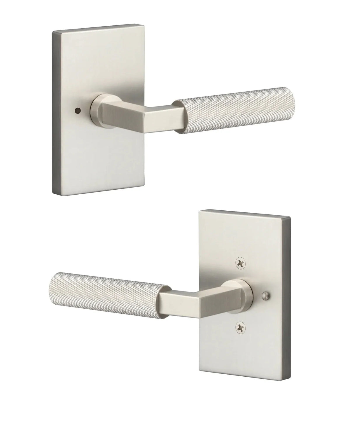 Ridgecrest Levanto Lever with Knurled Grip in Satin Nickel finish