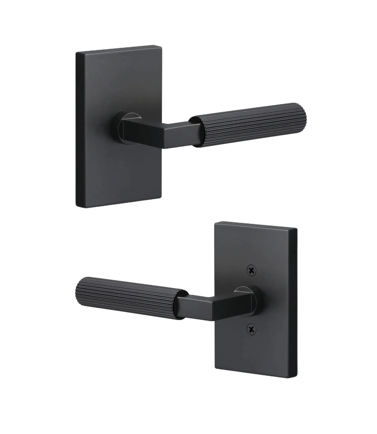 Ridgecrest Levanto Lever with Straight Knurled Grip in Flat Black finish