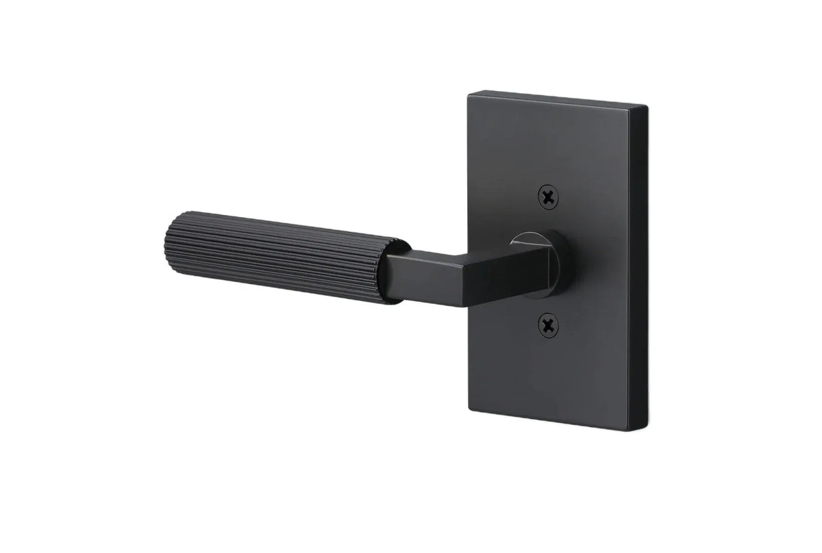 Ridgecrest Levanto Lever with Straight Knurled Grip in Flat Black finish