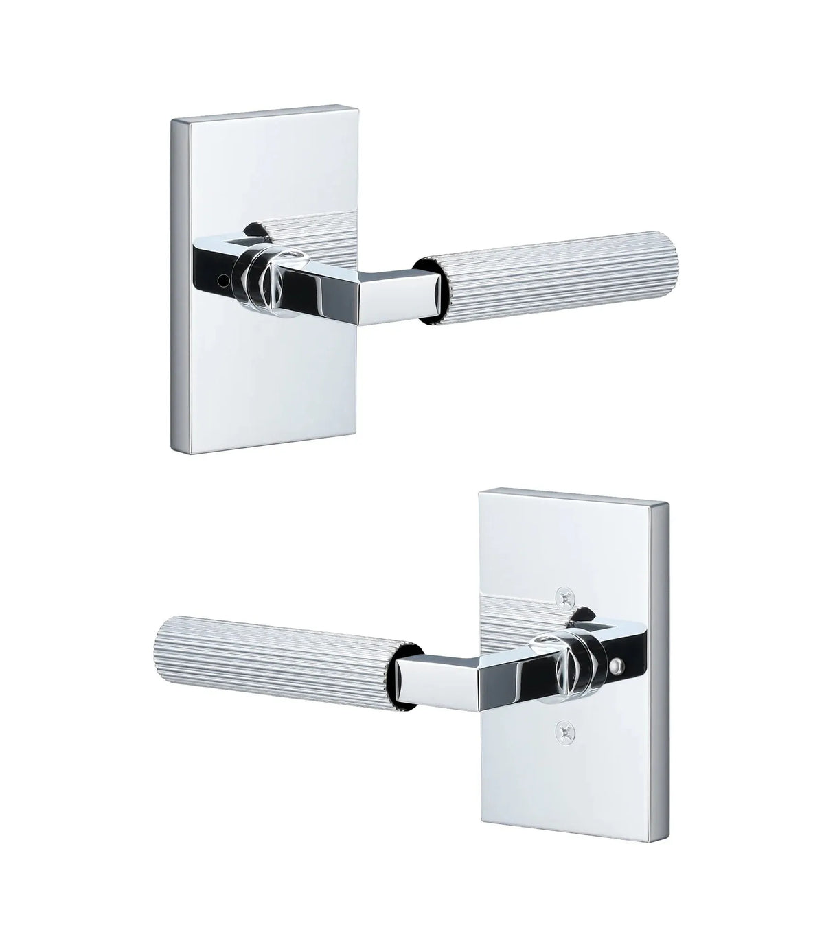 Ridgecrest Levanto Lever with Straight Knurled Grip in Polished Chrome finish