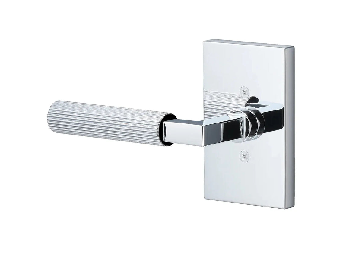 Ridgecrest Levanto Lever with Straight Knurled Grip in Polished Chrome finish