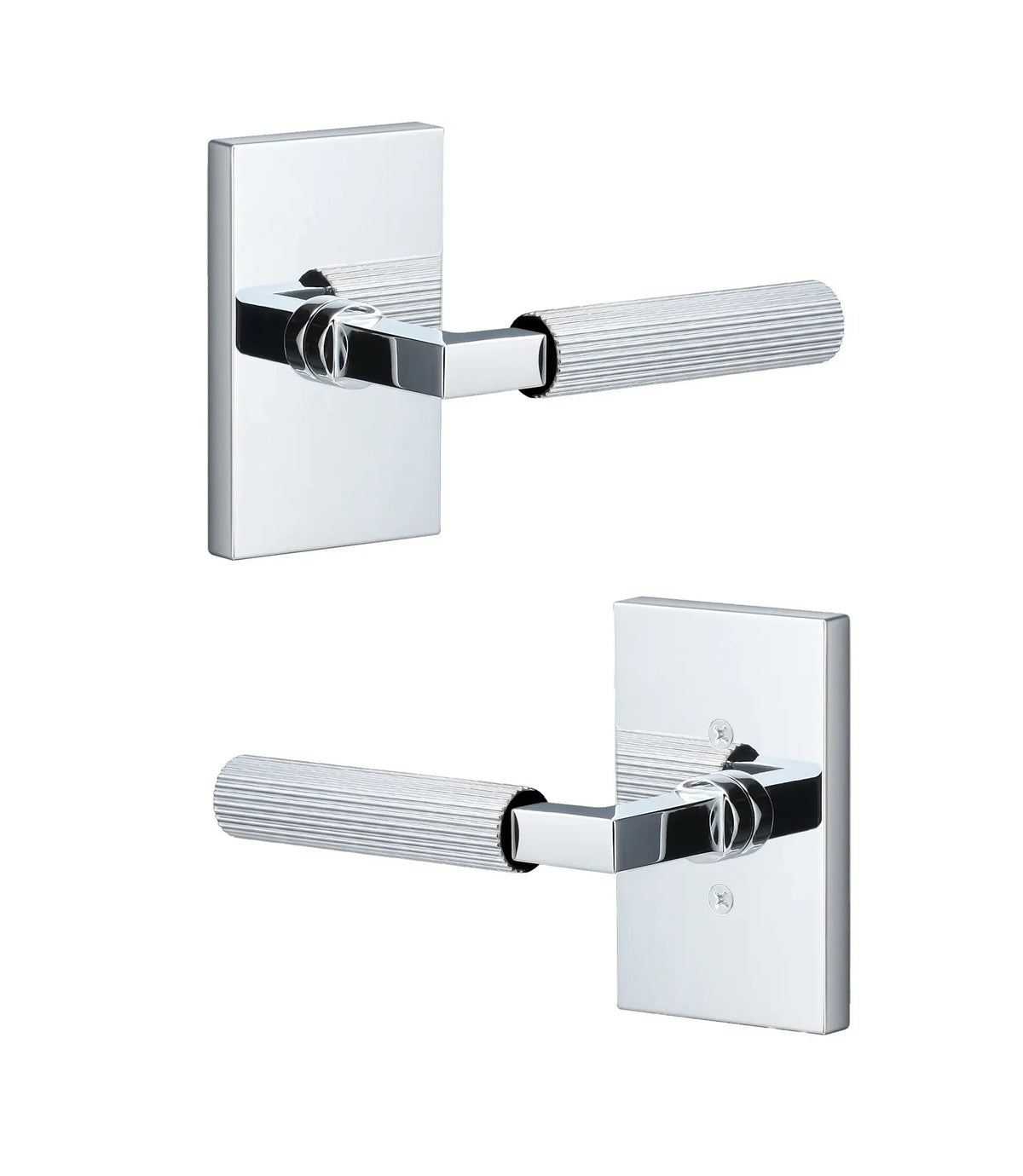 Ridgecrest Levanto Lever with Straight Knurled Grip in Polished Chrome finish