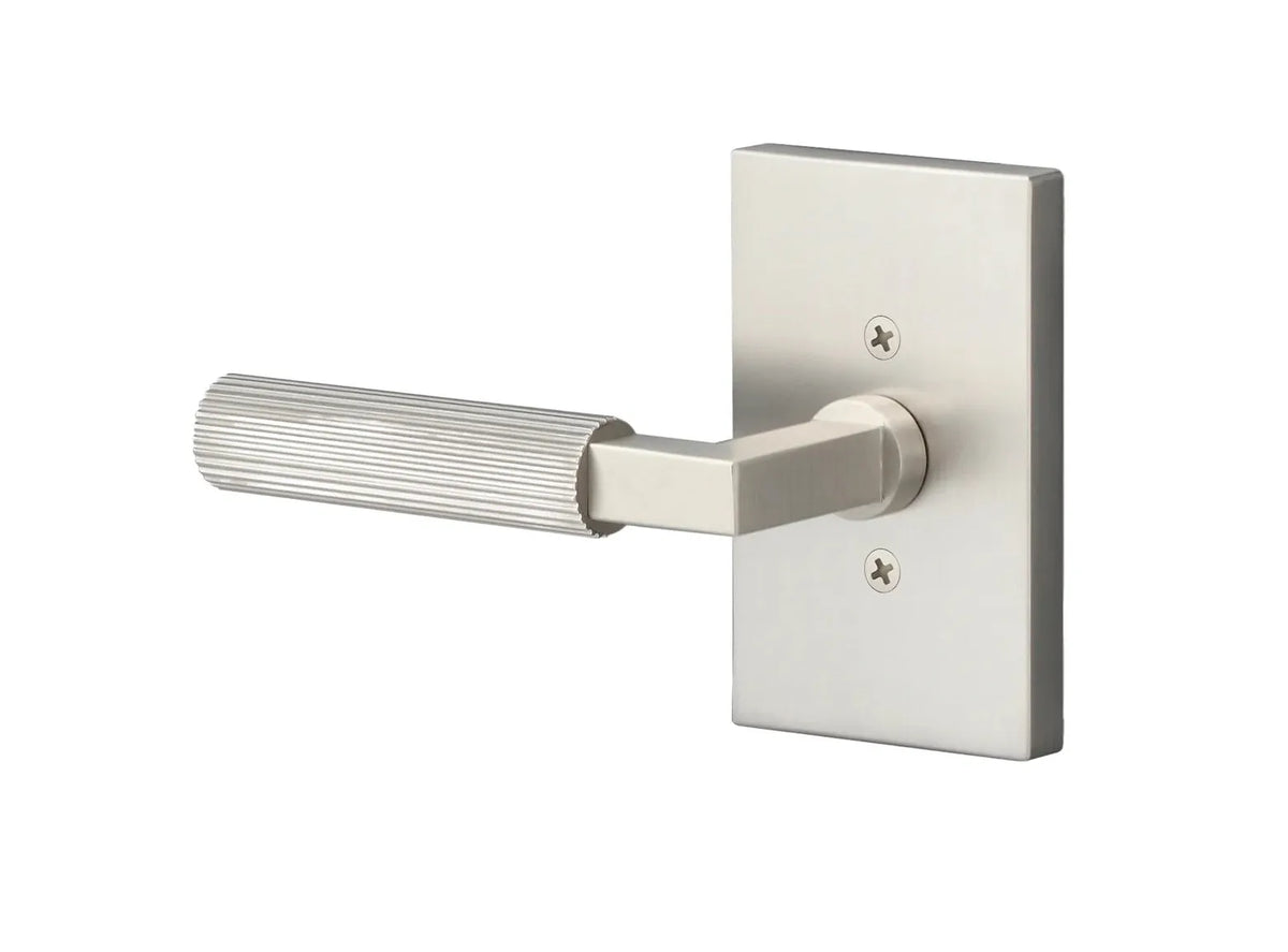 Ridgecrest Levanto Lever with Straight Knurled Grip in Satin Nickel finish