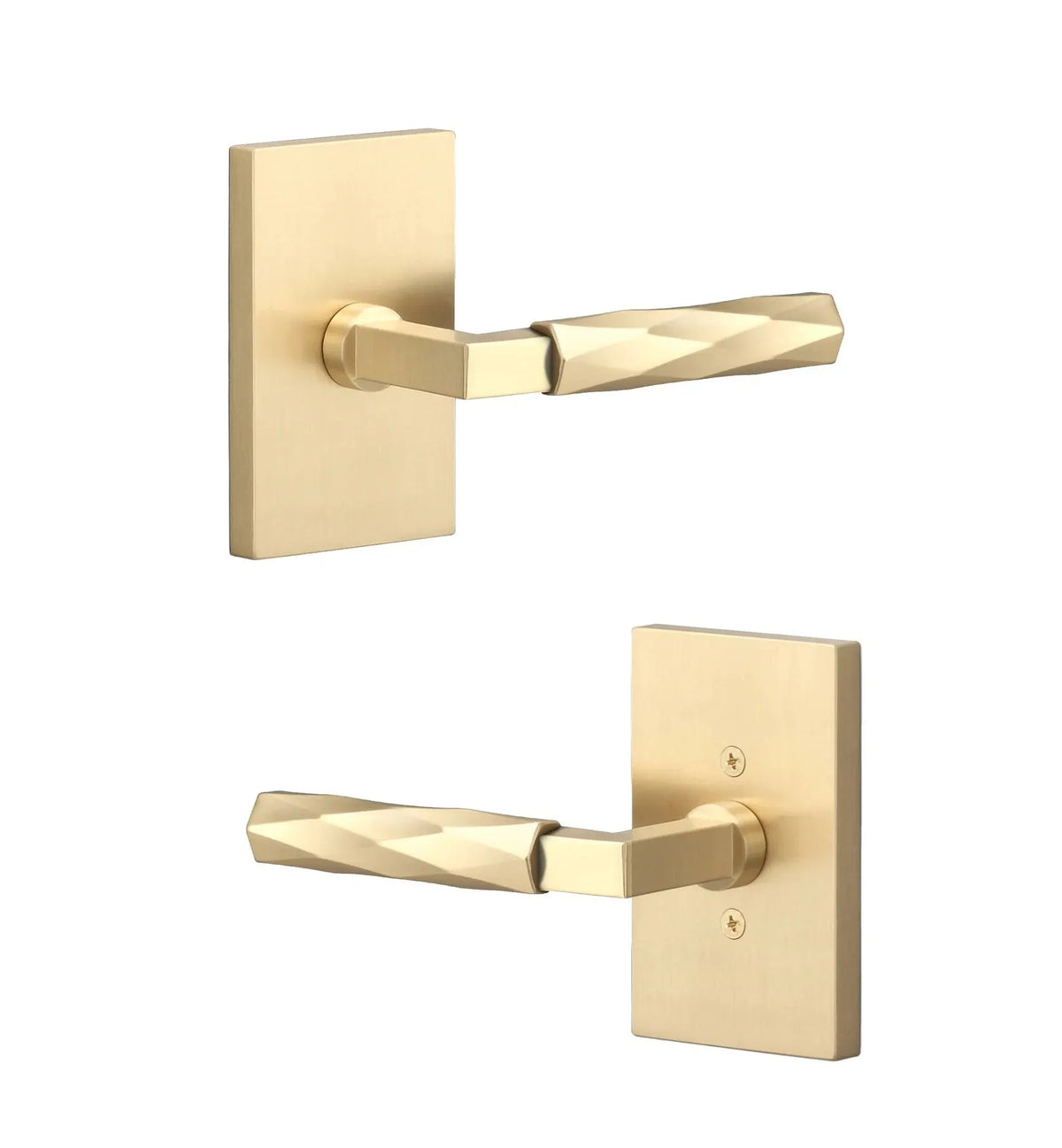Ridgecrest Levanto Lever with Vertex Grip in Satin Brass finish