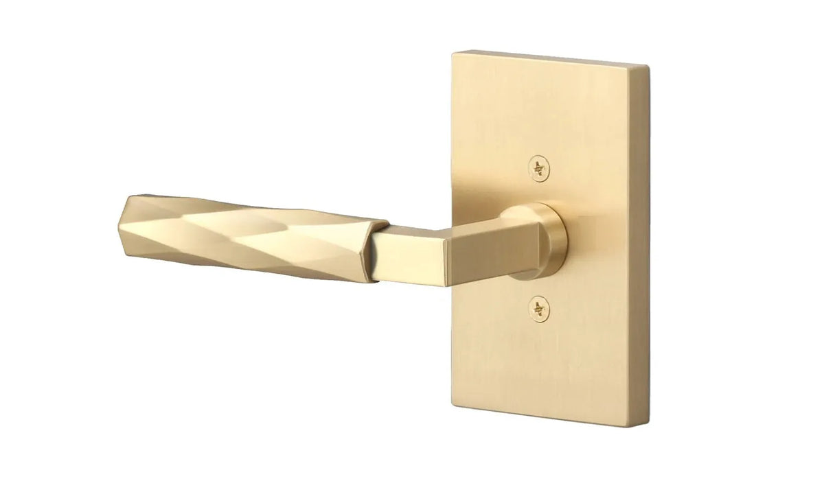 Ridgecrest Levanto Lever with Vertex Grip in Satin Brass finish