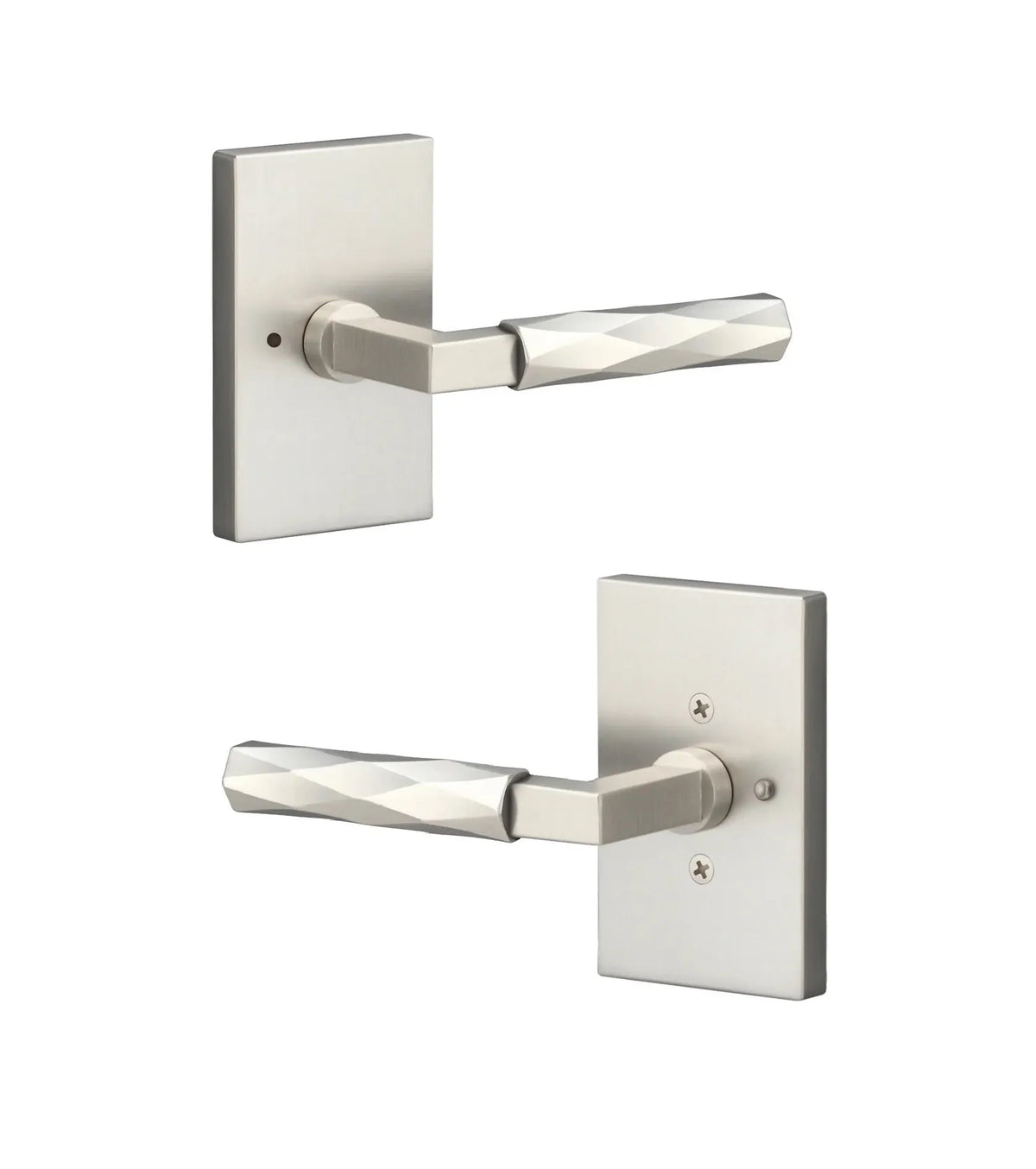 Ridgecrest Levanto Lever with Vertex Grip in Satin Nickel finish