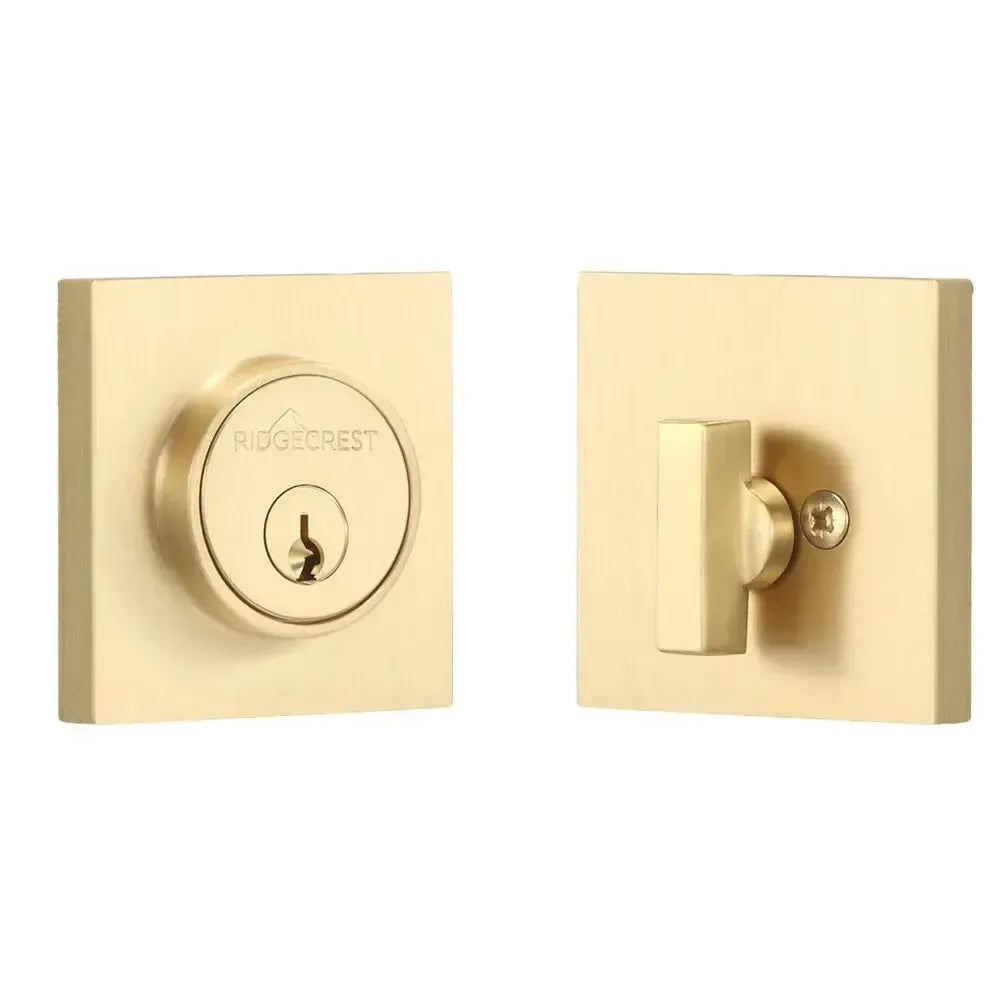 Ridgecrest Mountain Deadbolt in Satin Brass finish