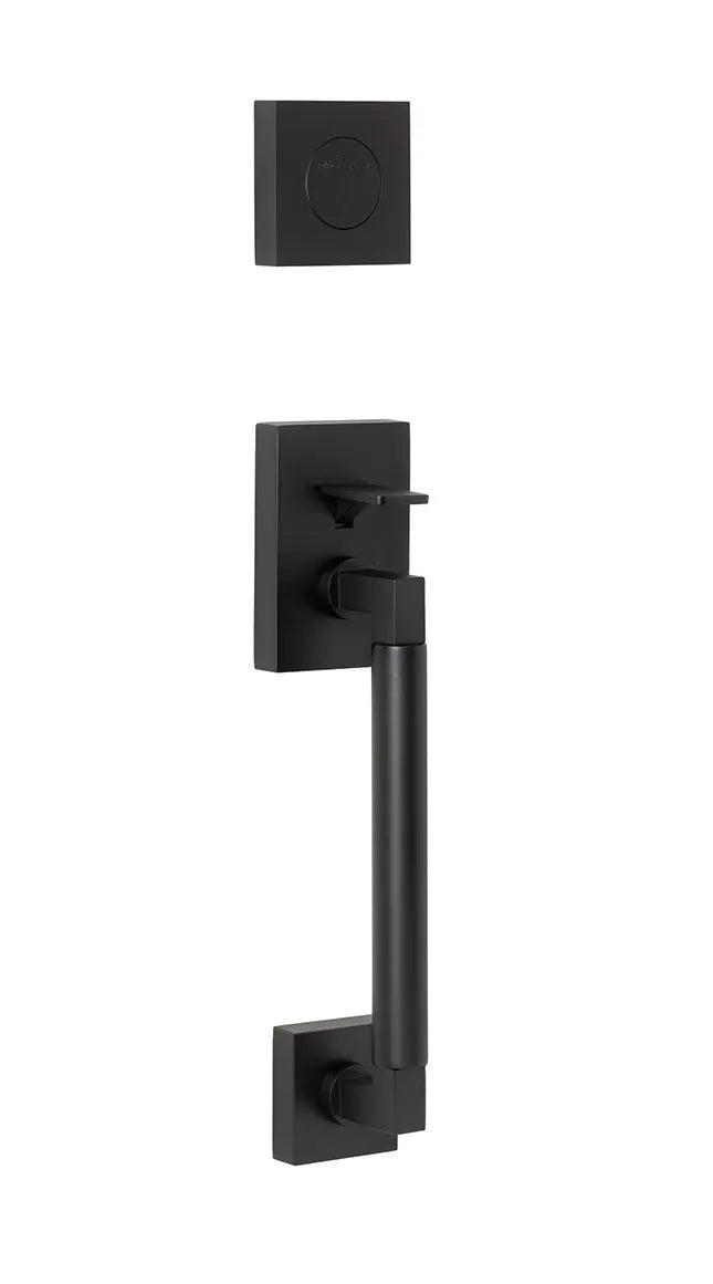 Ridgecrest Roma Handleset with Smooth Grip-Exterior Trim Only in Flat Black finish