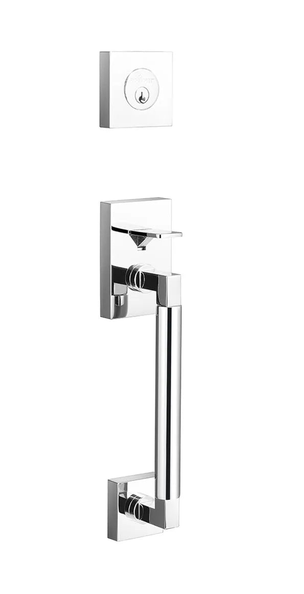 Ridgecrest Roma Handleset with Smooth Grip-Exterior Trim Only in Polished Chrome finish