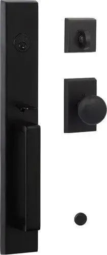 Ridgecrest Vail Handleset With Oakley Knob Handleset Trim in Flat Black finish