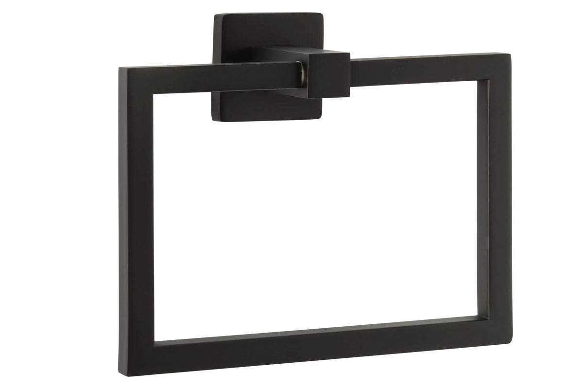 Ridgecrest Vlora Solid Brass Towel Ring in Flat Black finish